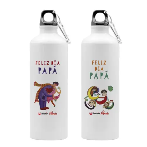 Bidón de aluminio cubierta de esmalte blanco con estampado